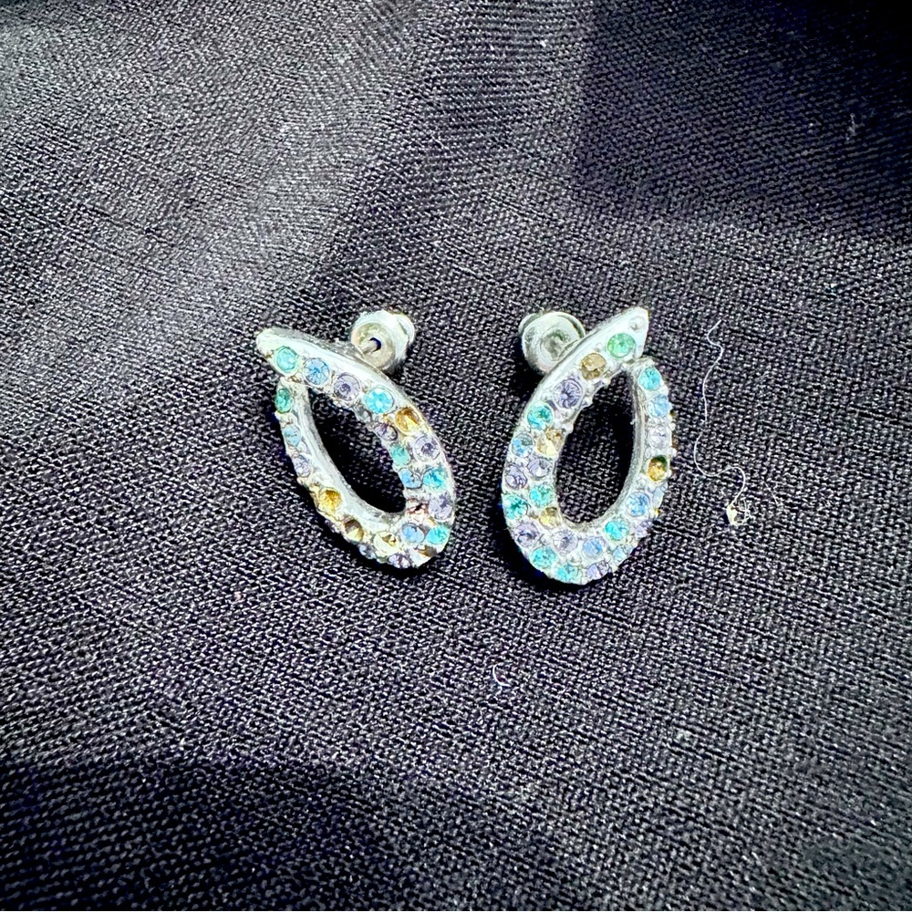 Sterling silver multi stones earrings beautiful jewelry